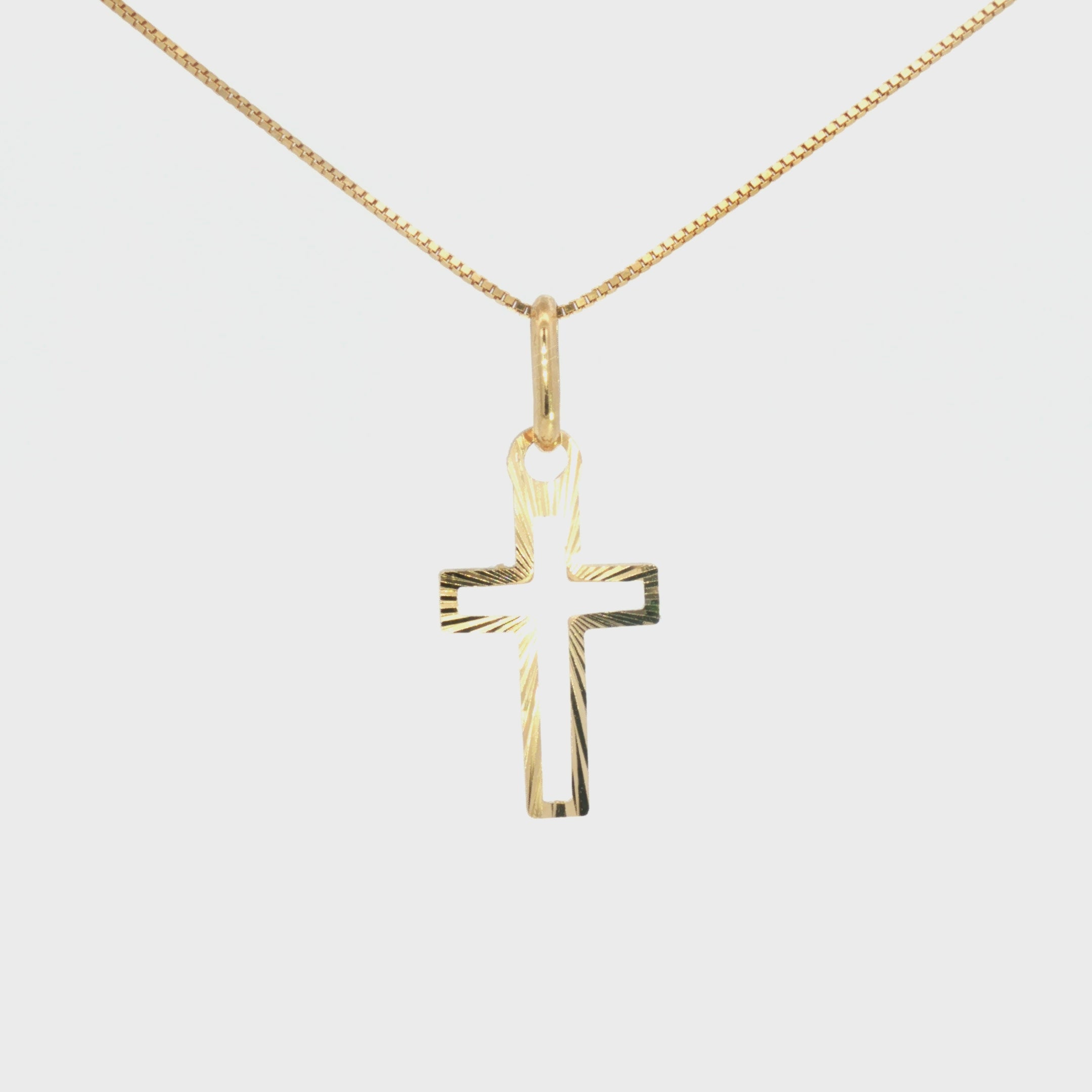 DIJE CRUZ SILUETA DIAMANTADA PLANA