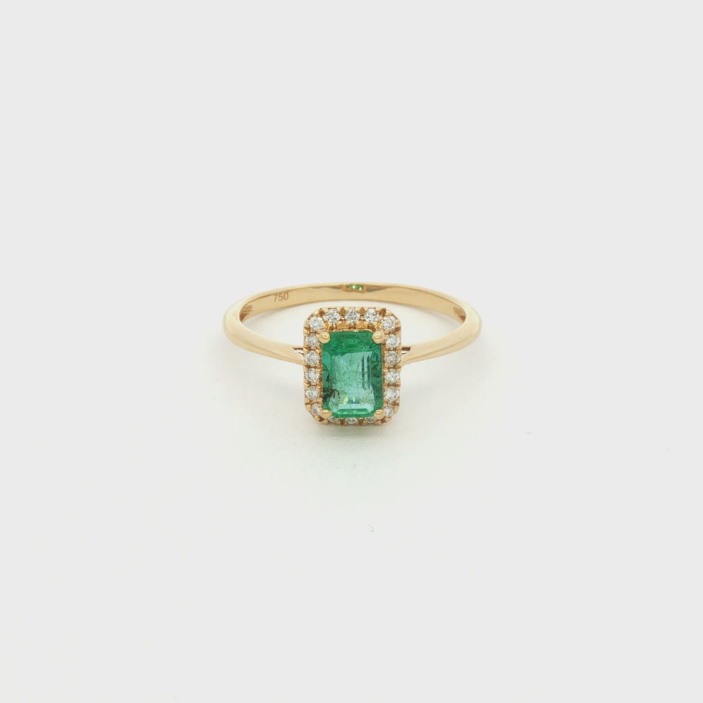 ANILLO ESMERALDA Y DIAMANTES