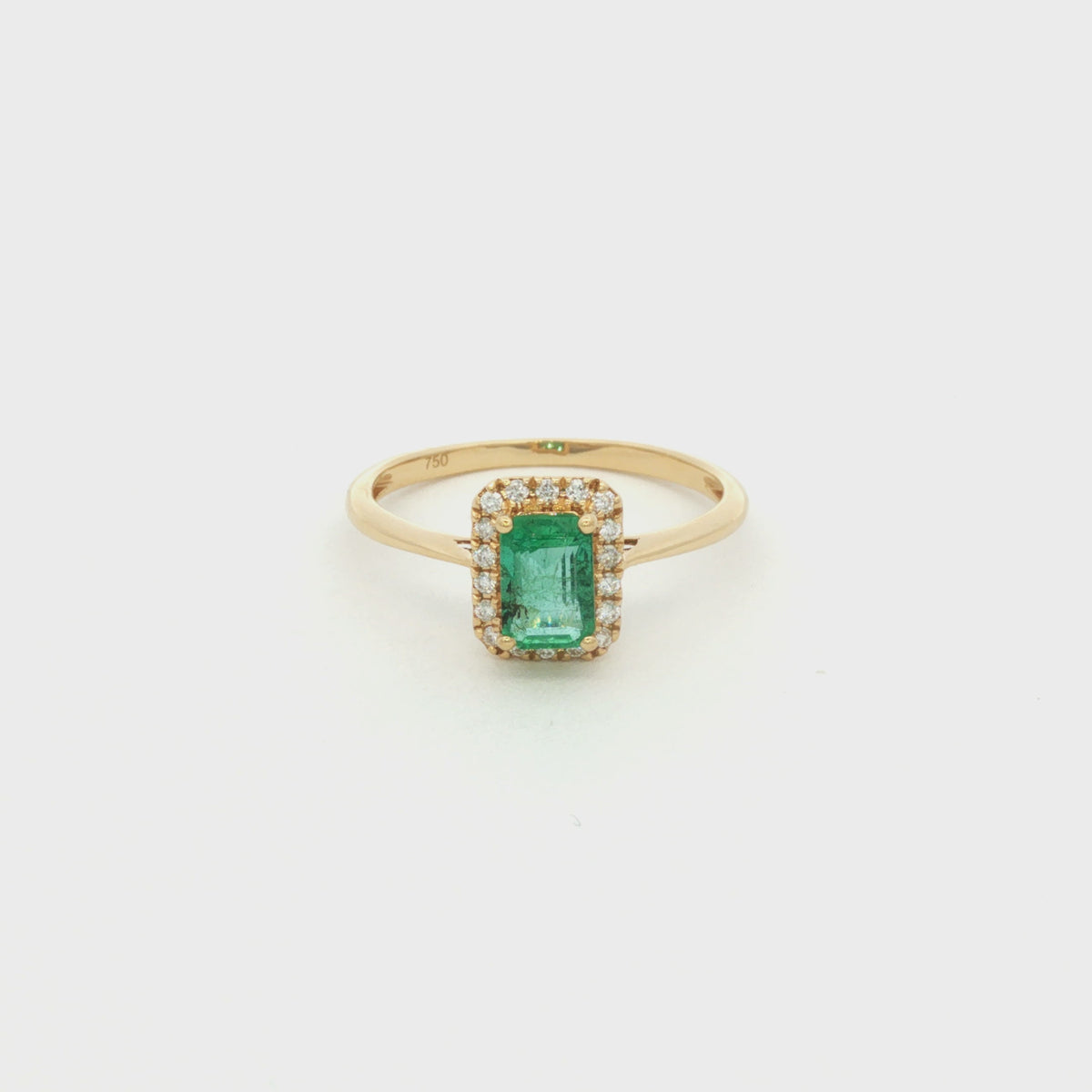 ANILLO ESMERALDA Y DIAMANTES