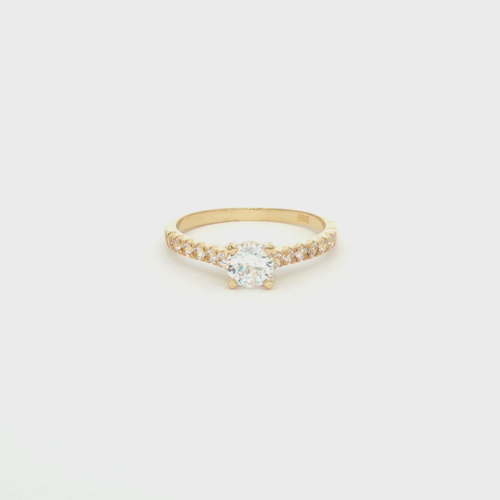 ANILLO SOLITARIO CON ZIRCÓN