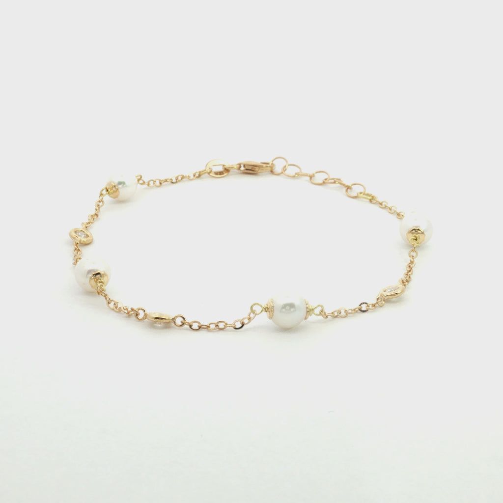 PULSERA PERLAS Y ZIRCONES