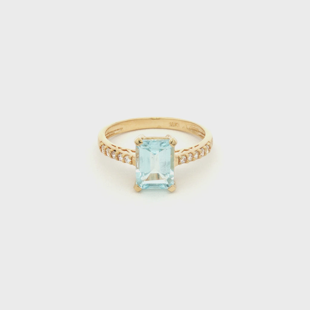 ANILLO SOLITARIO TOPACIO CON ZIRCONES
