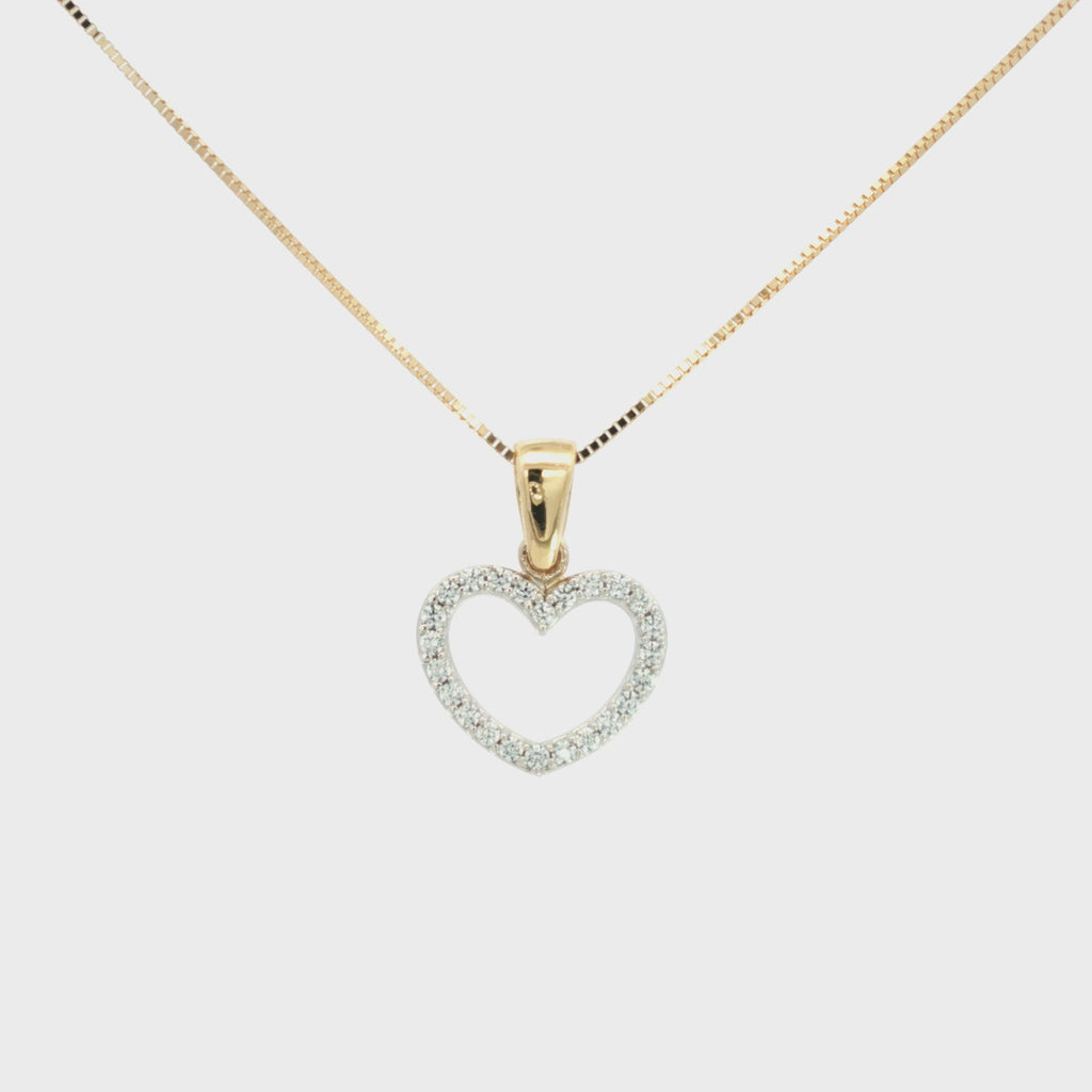 DIJE SILUETA CORAZÓN ZIRCONES