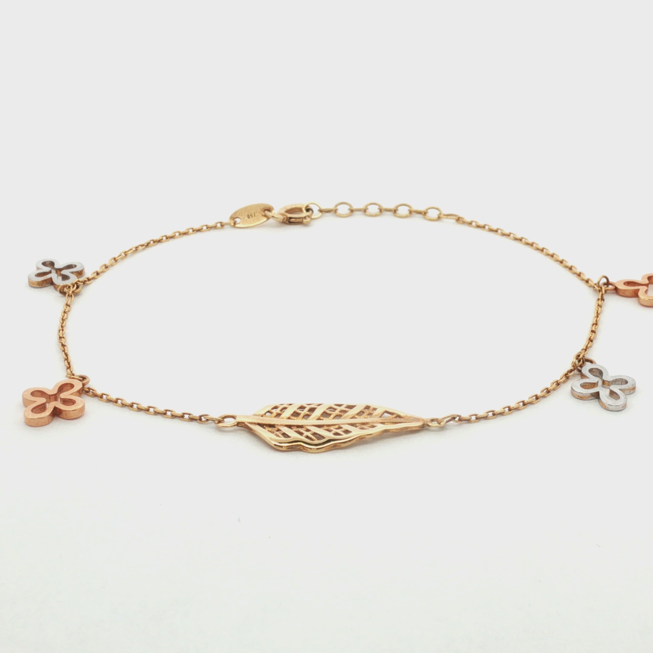 PULSERA HOJAS Y CRUCES