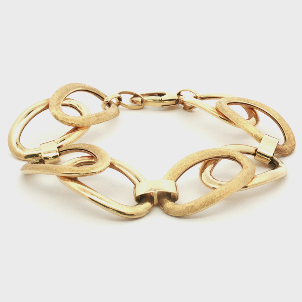 PULSERA ÓVALOS LISO Y SATINADO 19CM