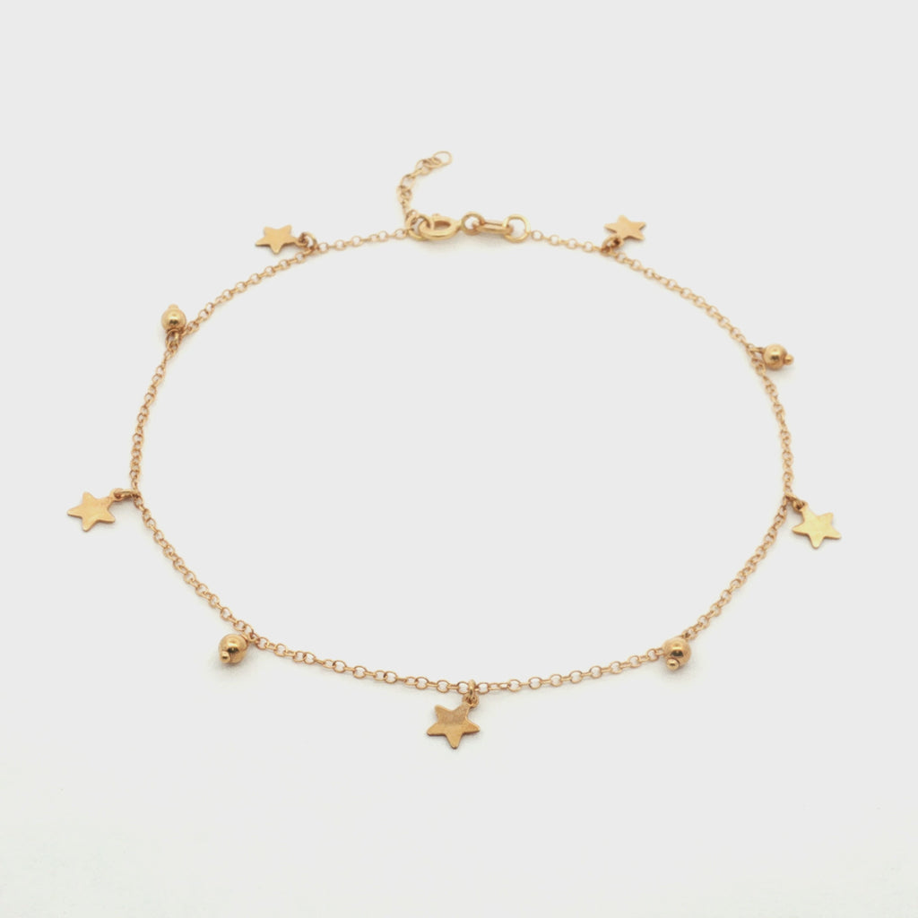 TOBILLERA CON ESTRELLAS Y BOLA