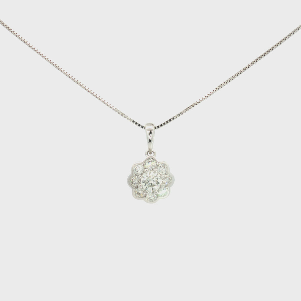 DIJE FLOR CON DIAMANTES