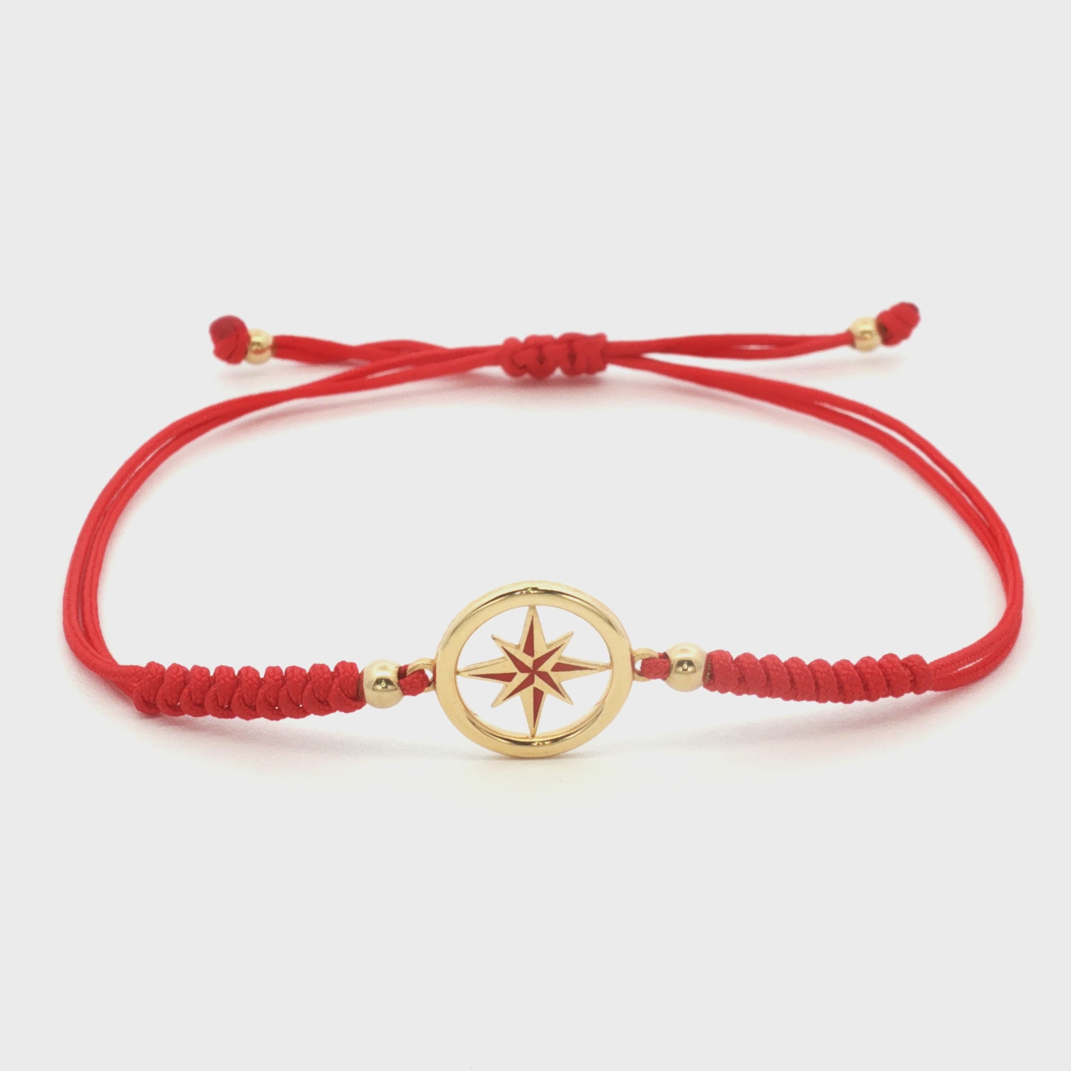 PULSERA HILO ROJO ESTRELLA ESMALTADA