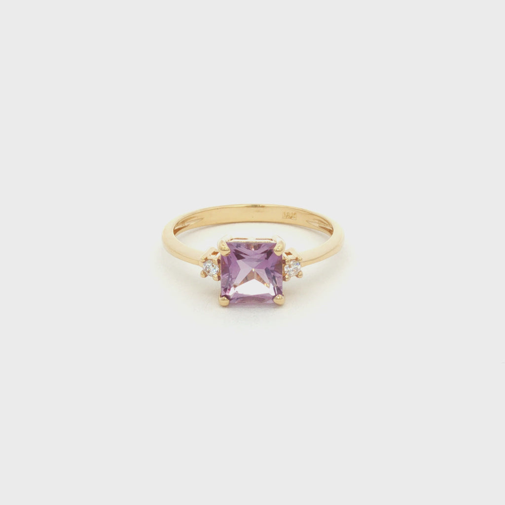 ANILLO AMATISTA CON ZIRCONES