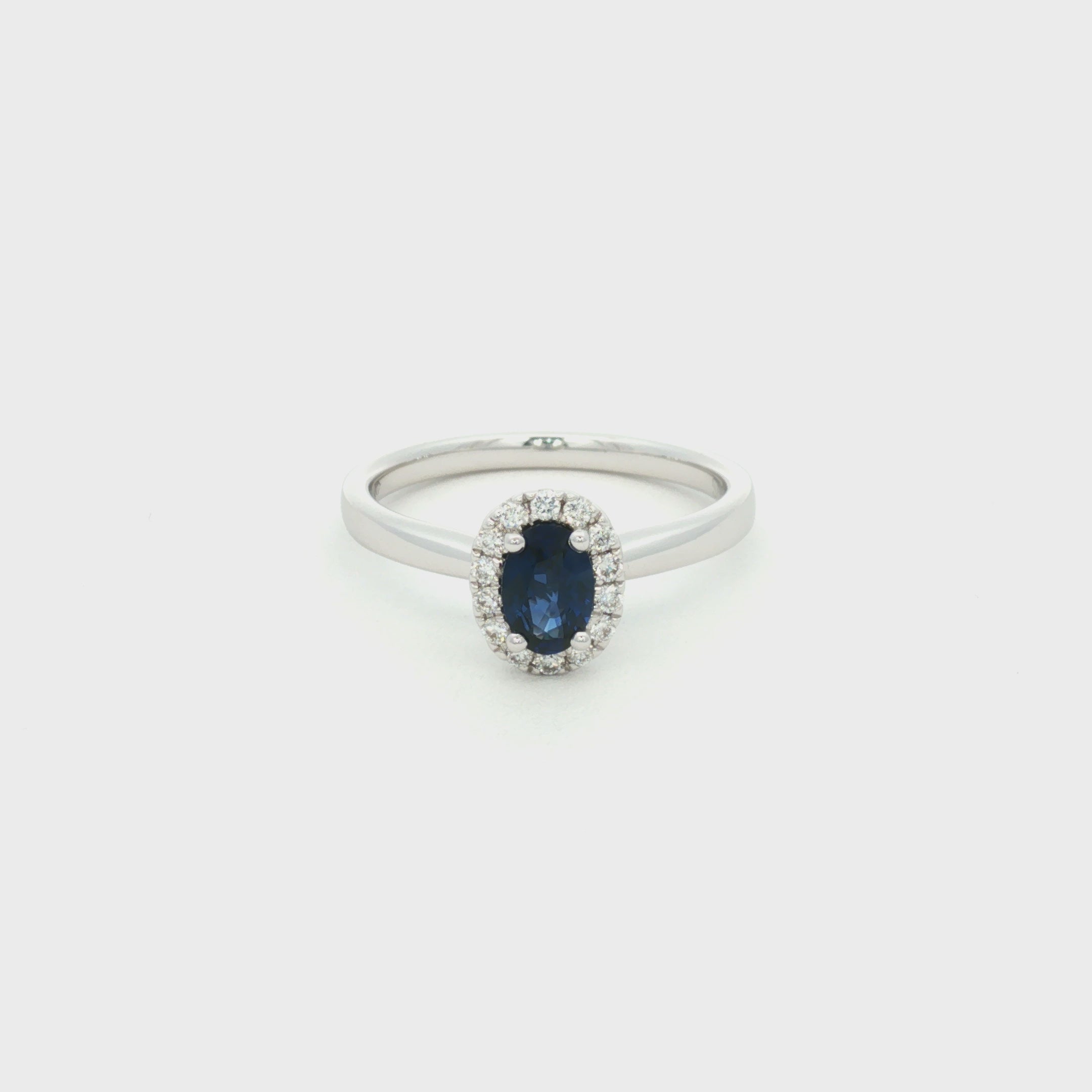 ANILLO FLOR CON ZAFIRO Y DIAMANTES