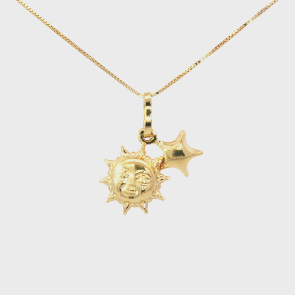DIJE SOL CARA Y ESTRELLA