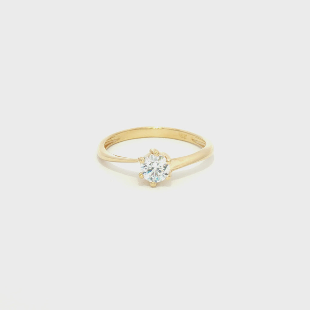 ANILLO SOLITARIO CON ZIRCÓN
