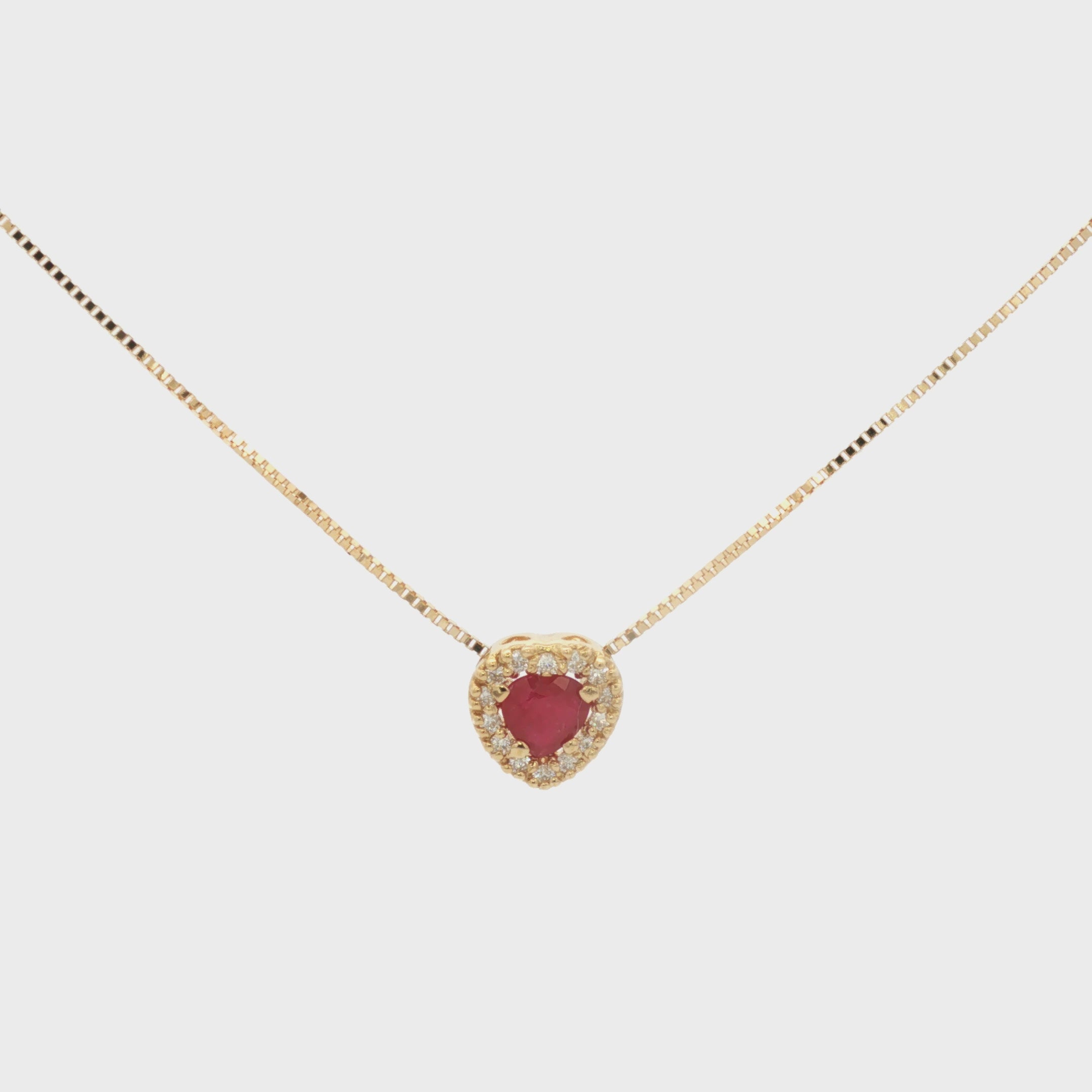 GARGANTILLA CORAZÓN RUBÍ Y DIAMANTES