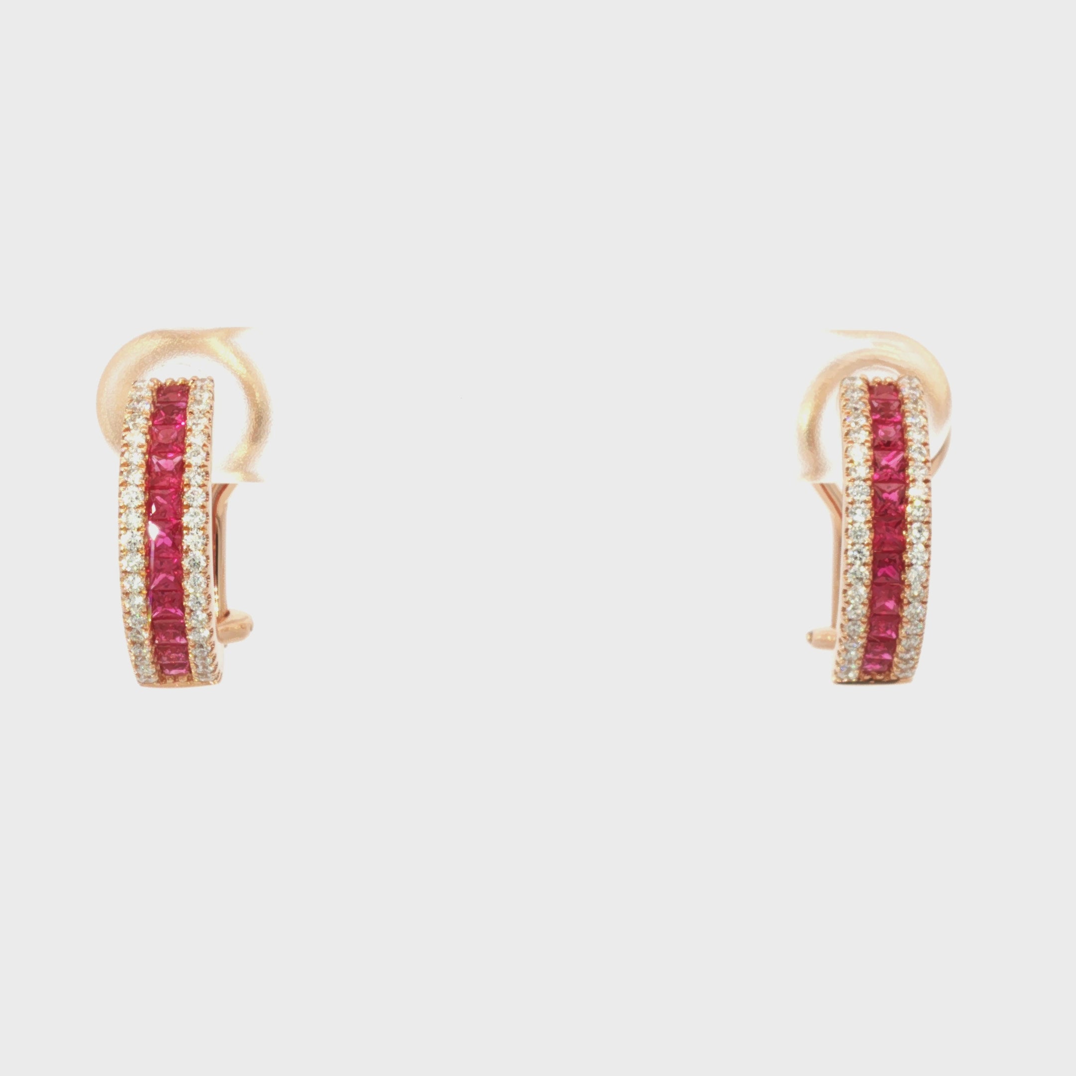 ARETES RUBÍ Y DIAMANTES