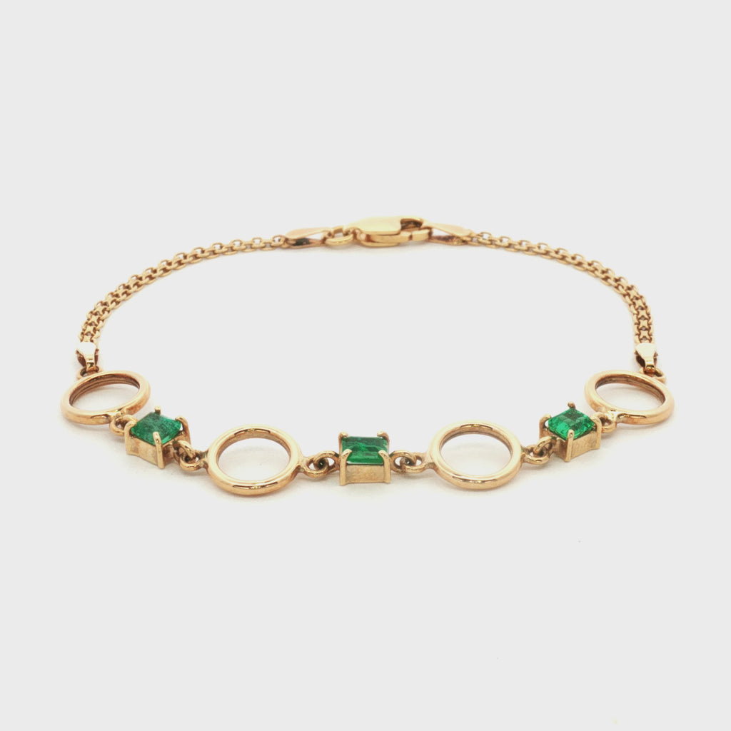 PULSERA CÍRCULOS Y ESMERALDAS