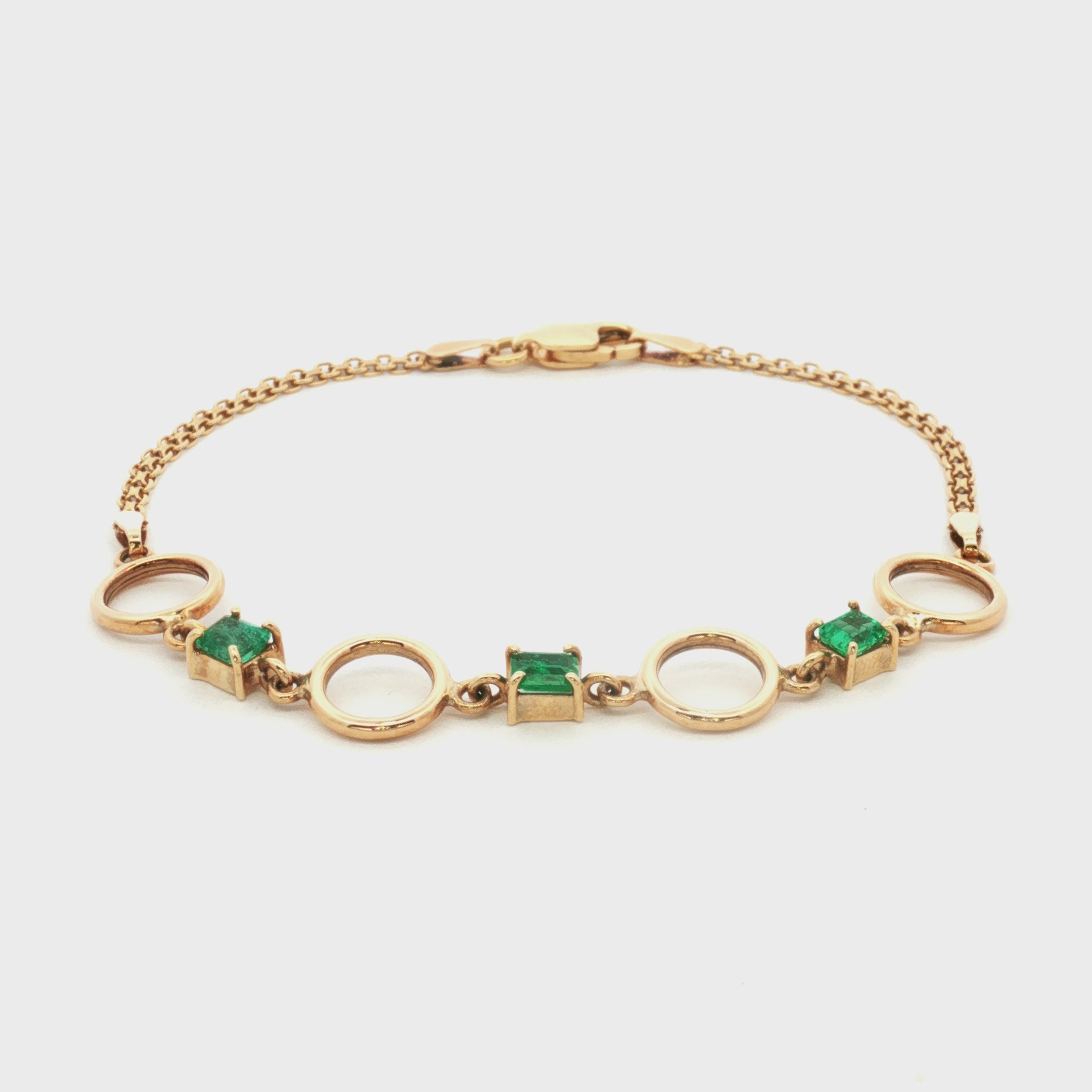 PULSERA CÍRCULOS Y ESMERALDAS