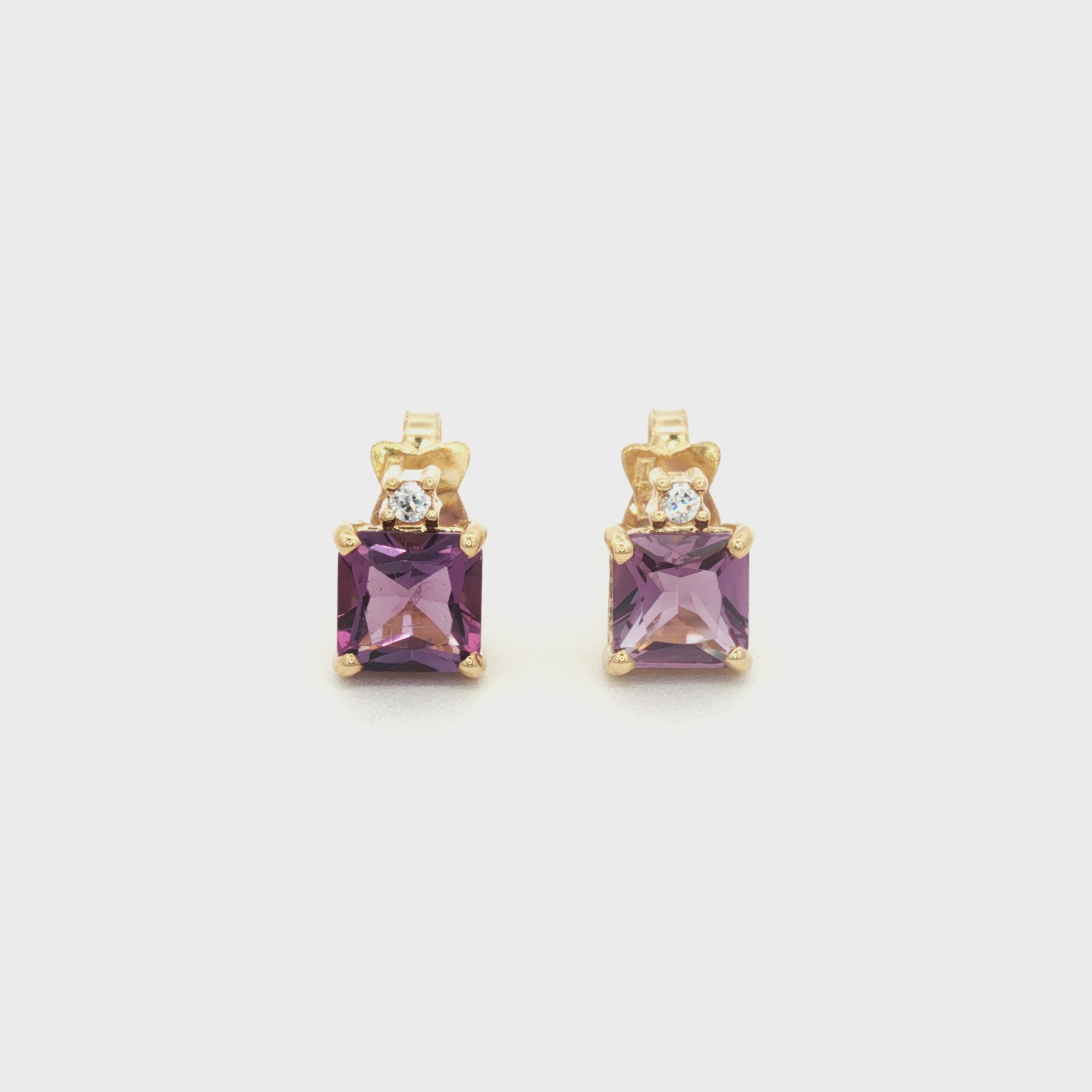 ARETES AMATISTA CON ZIRCONES