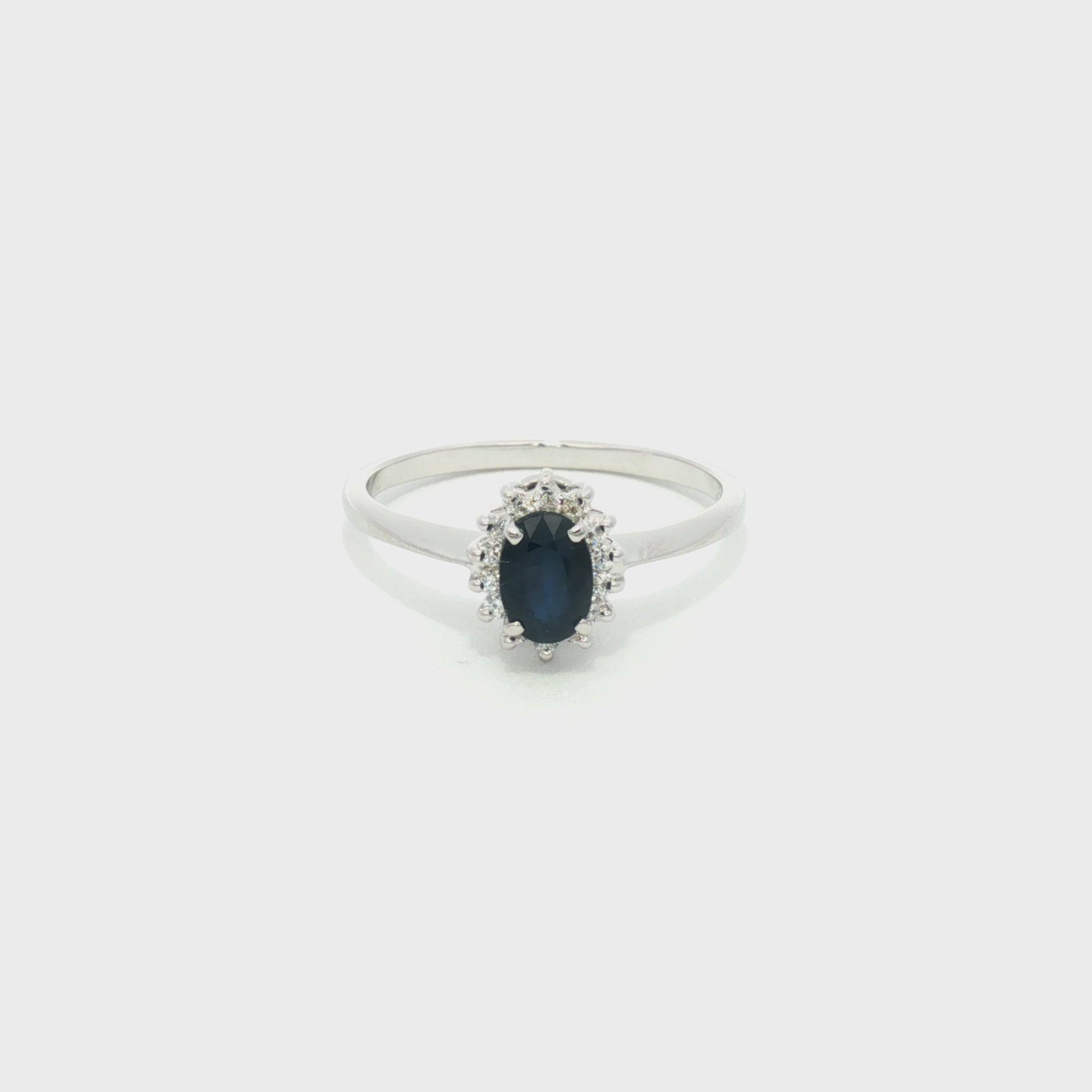 ANILLO FLOR ZAFIRO Y DIAMANTES