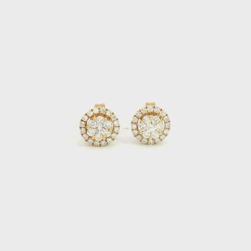 ARETES FLOR CON DIAMANTES