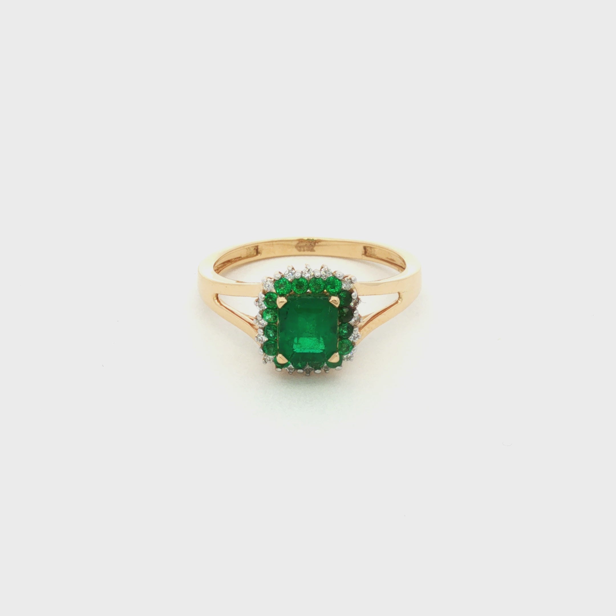 ANILLO ESMERALDA Y DIAMANTES