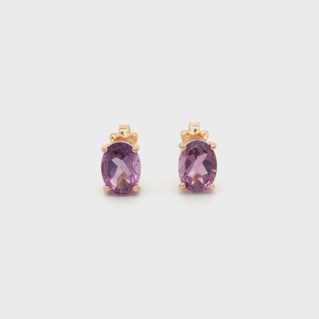 ARETES AMATISTA OVAL
