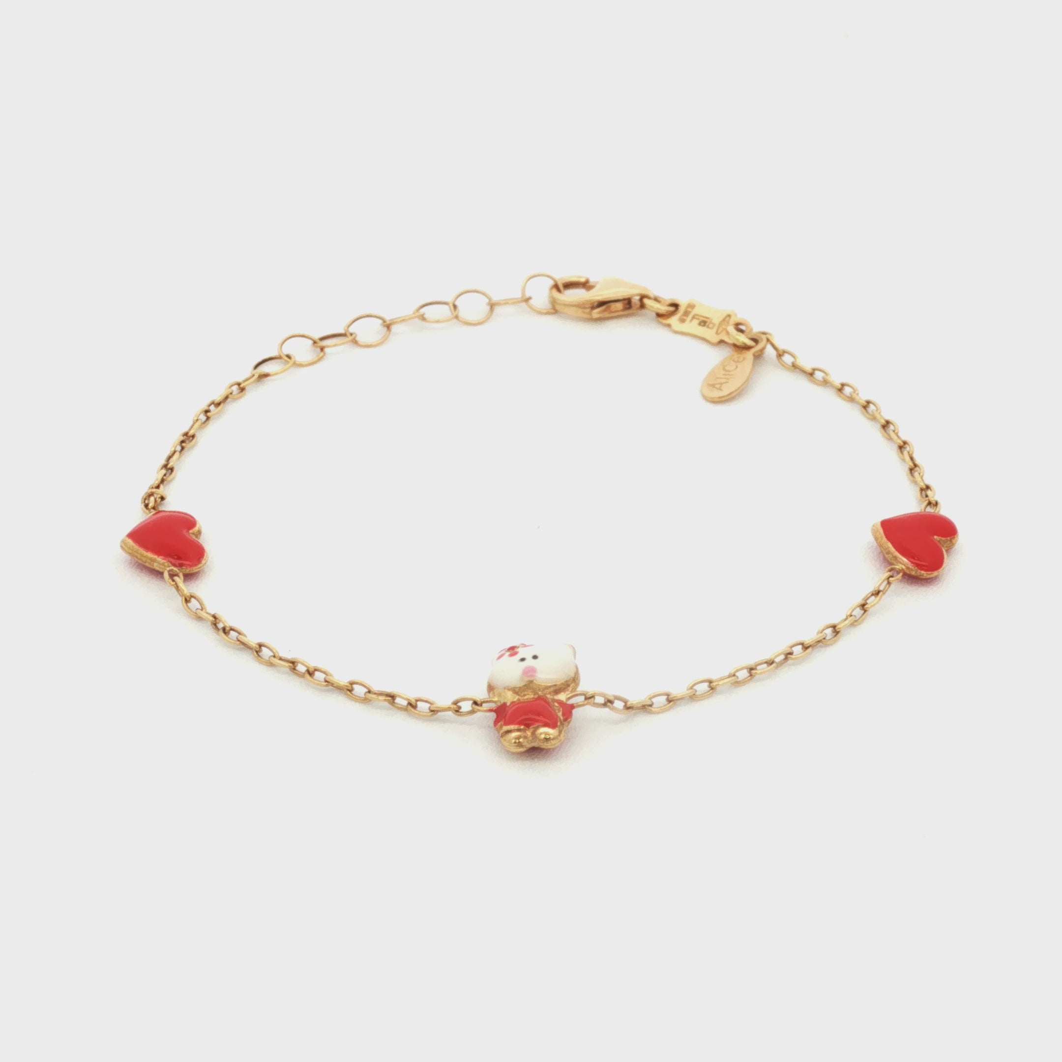 PULSERA BEBÉ CORAZONES ROJOS