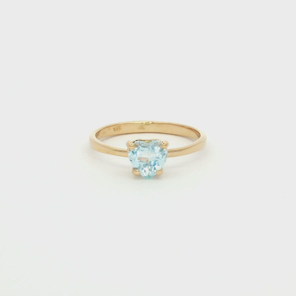 ANILLO SOLITARIO TOPACIO CORAZÓN