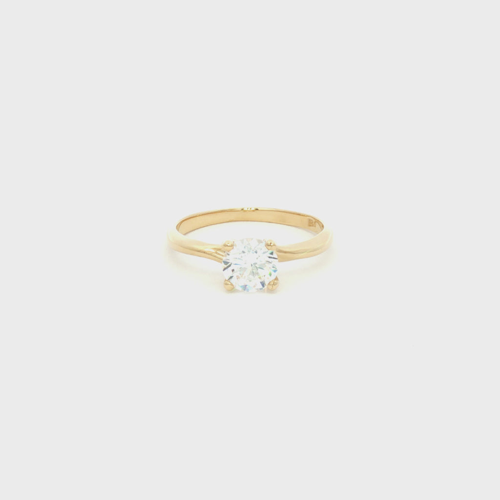 ANILLO SOLITARIO CON ZIRCÓN