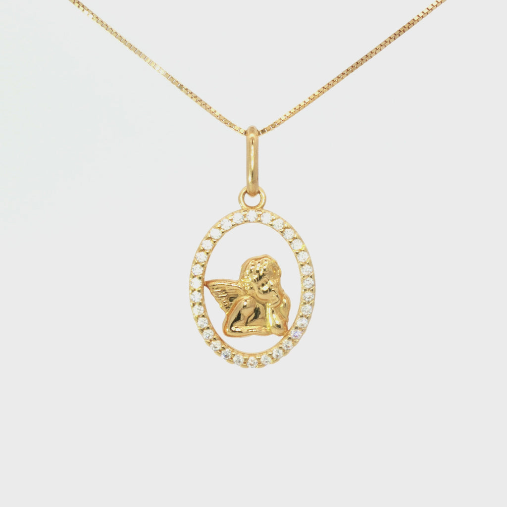 MEDALLA ÁNGEL DE LA GUARDA CON ZIRCONES