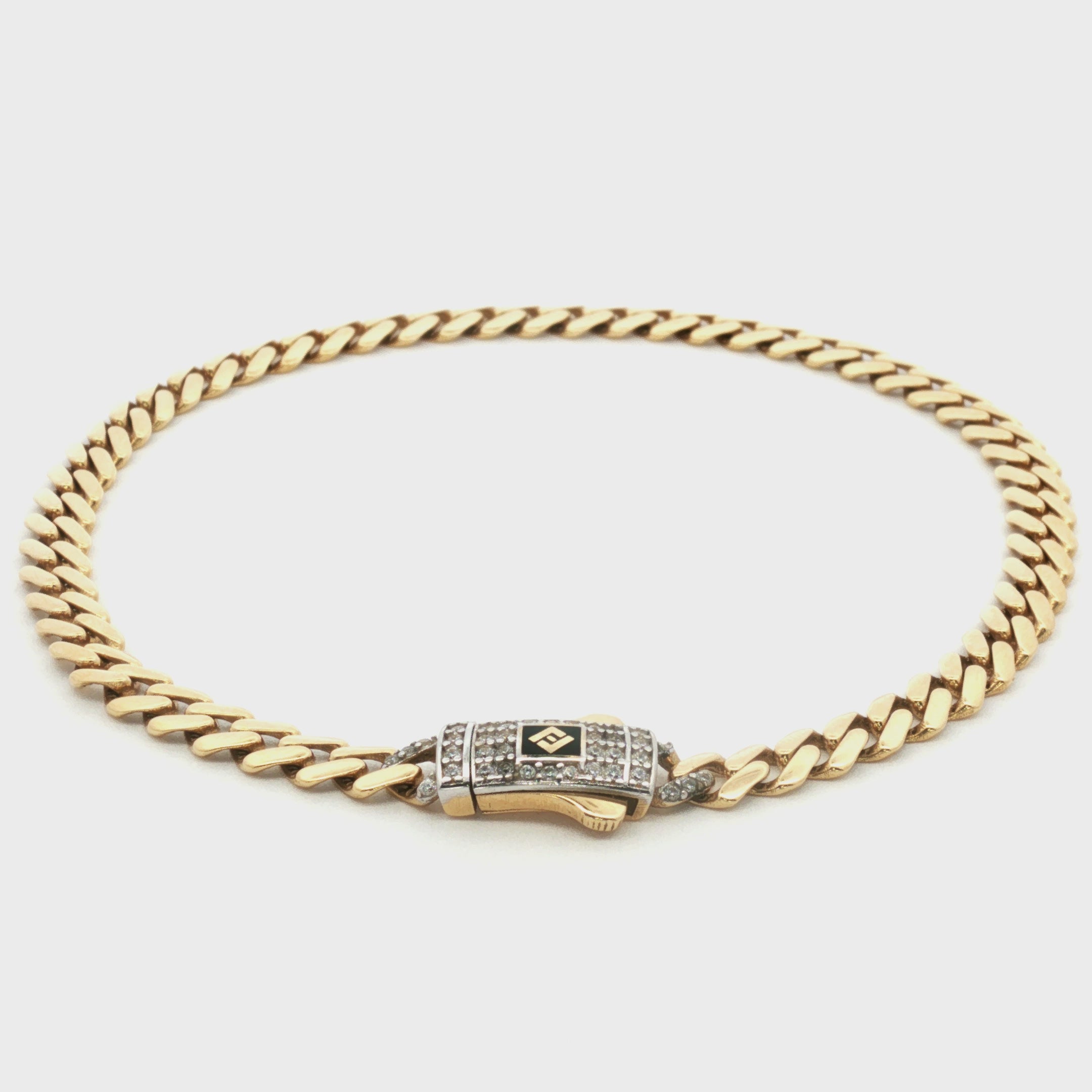 PULSERA TEJIDO GRUMETA ZIRCONES 20CM