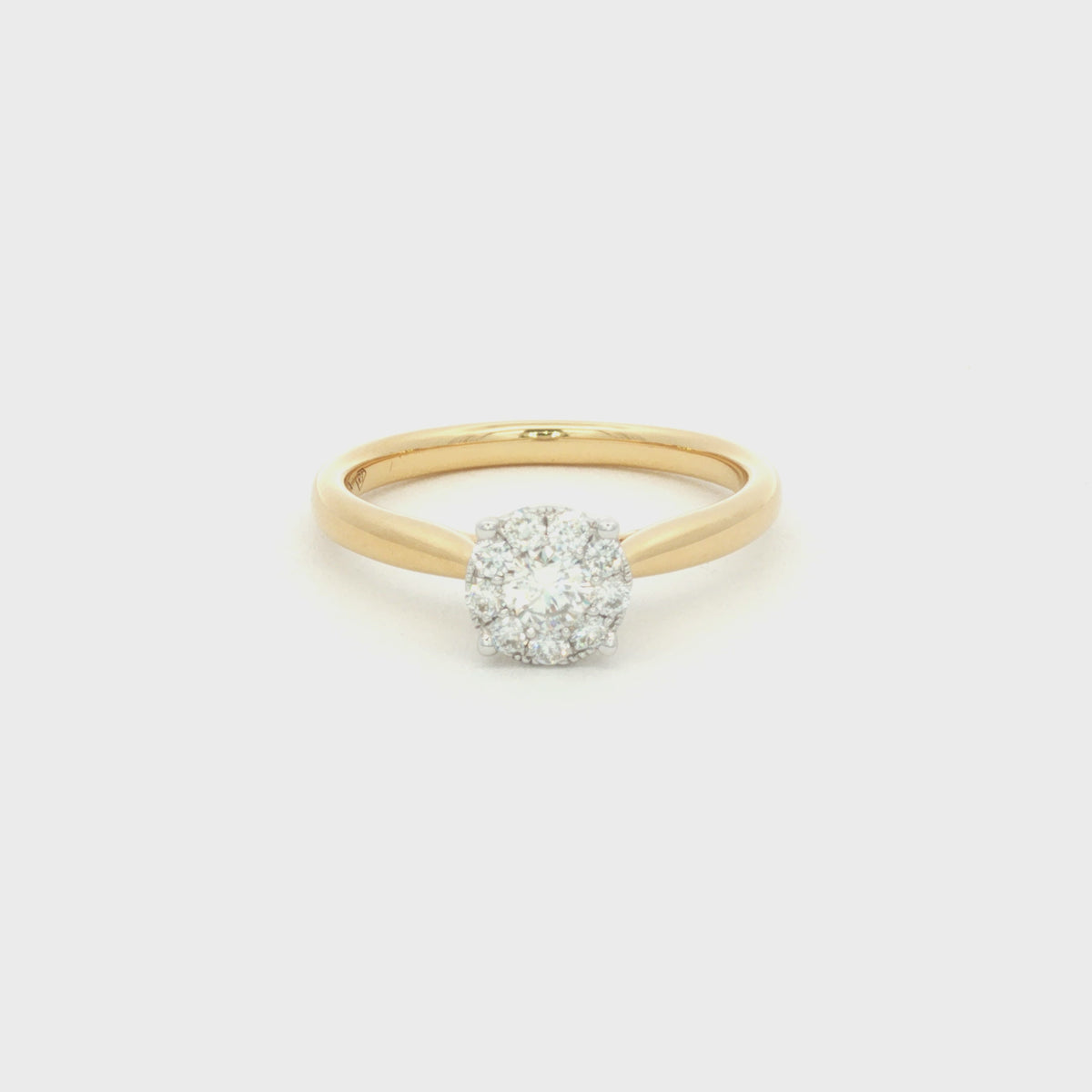 ANILLO SOLITARIO FLOR CON DIAMANTES