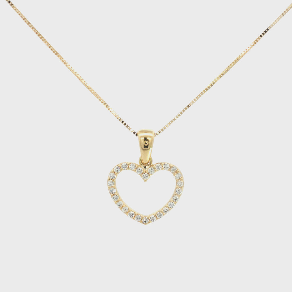 DIJE SILUETA CORAZÓN CON ZIRCONES