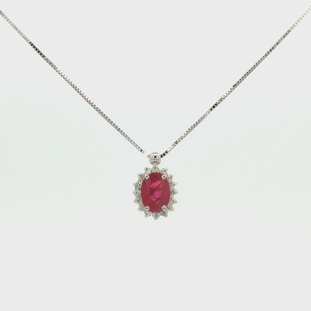 GARGANTILLA FLOR RUBÍ Y DIAMANTES