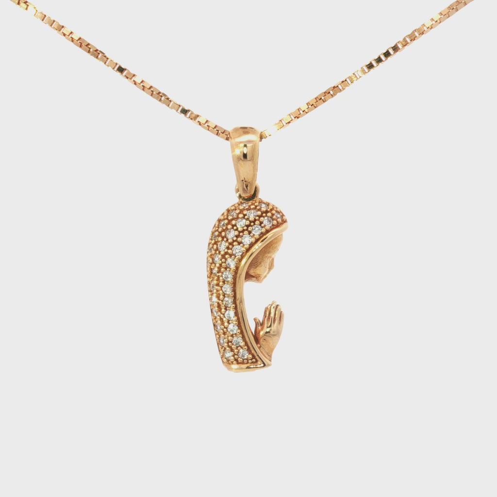 DIJE VIRGEN DEL MANTO CON ZIRCONES