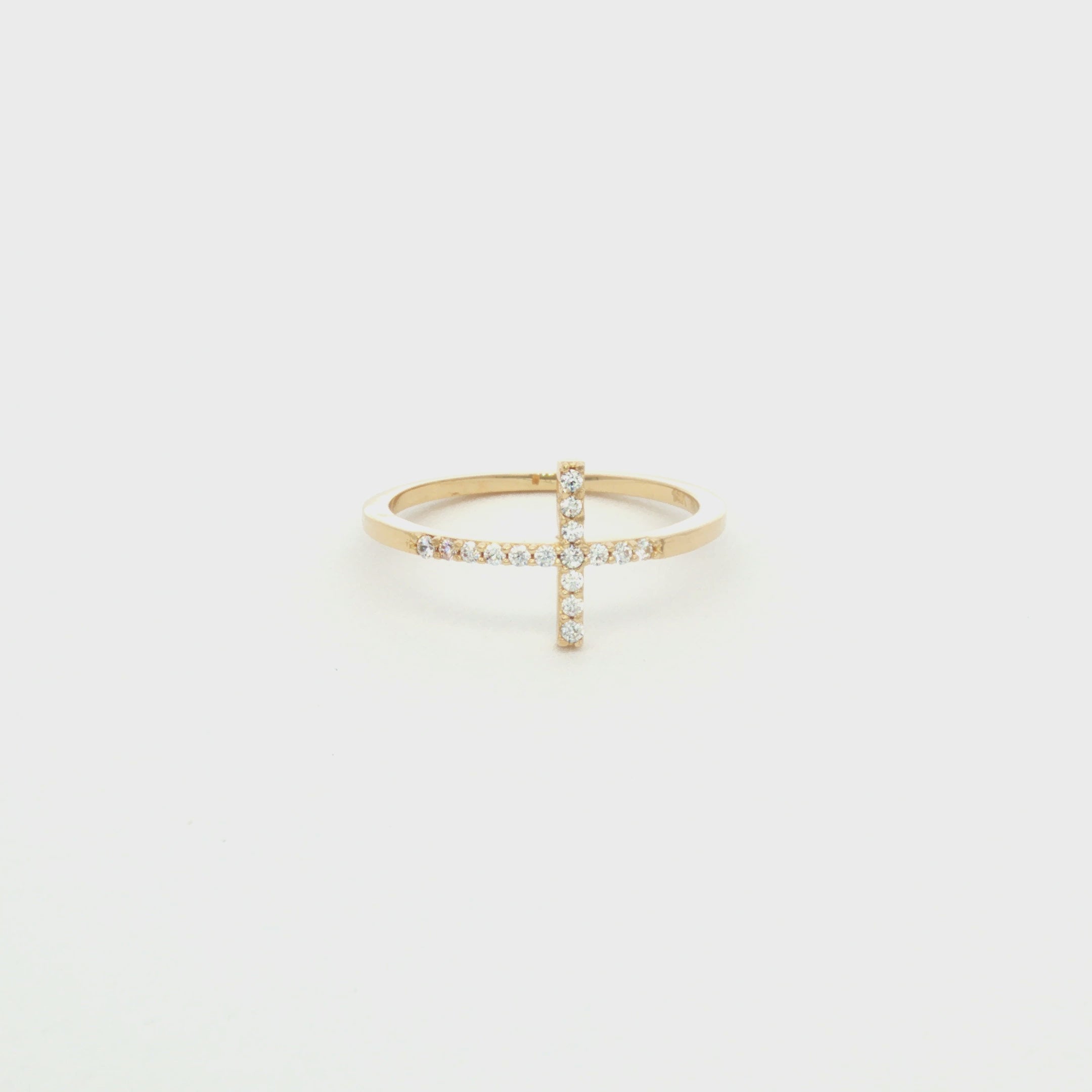 ANILLO CRUZ CON ZIRCONES
