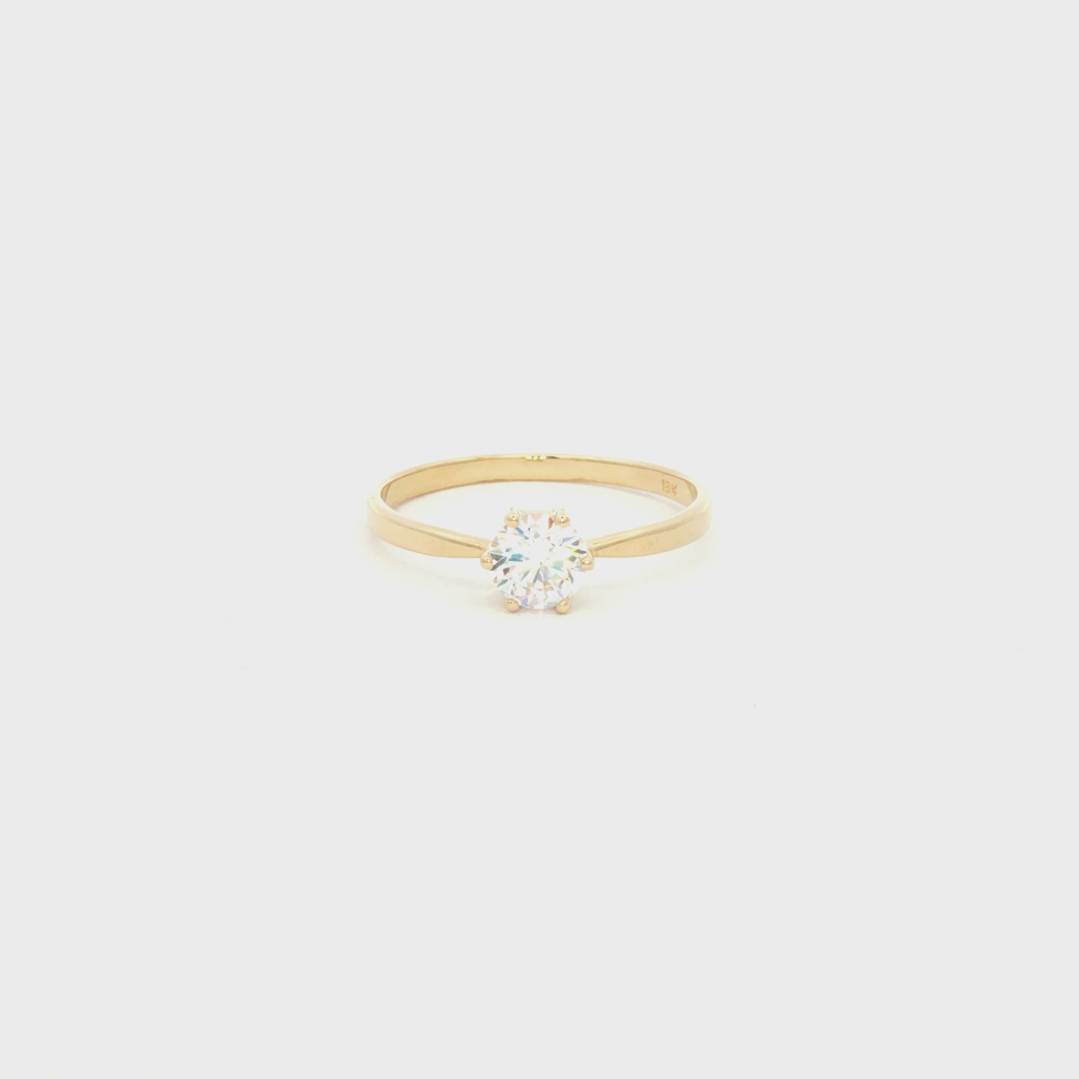 ANILLO SOLITARIO CON ZIRCÓN