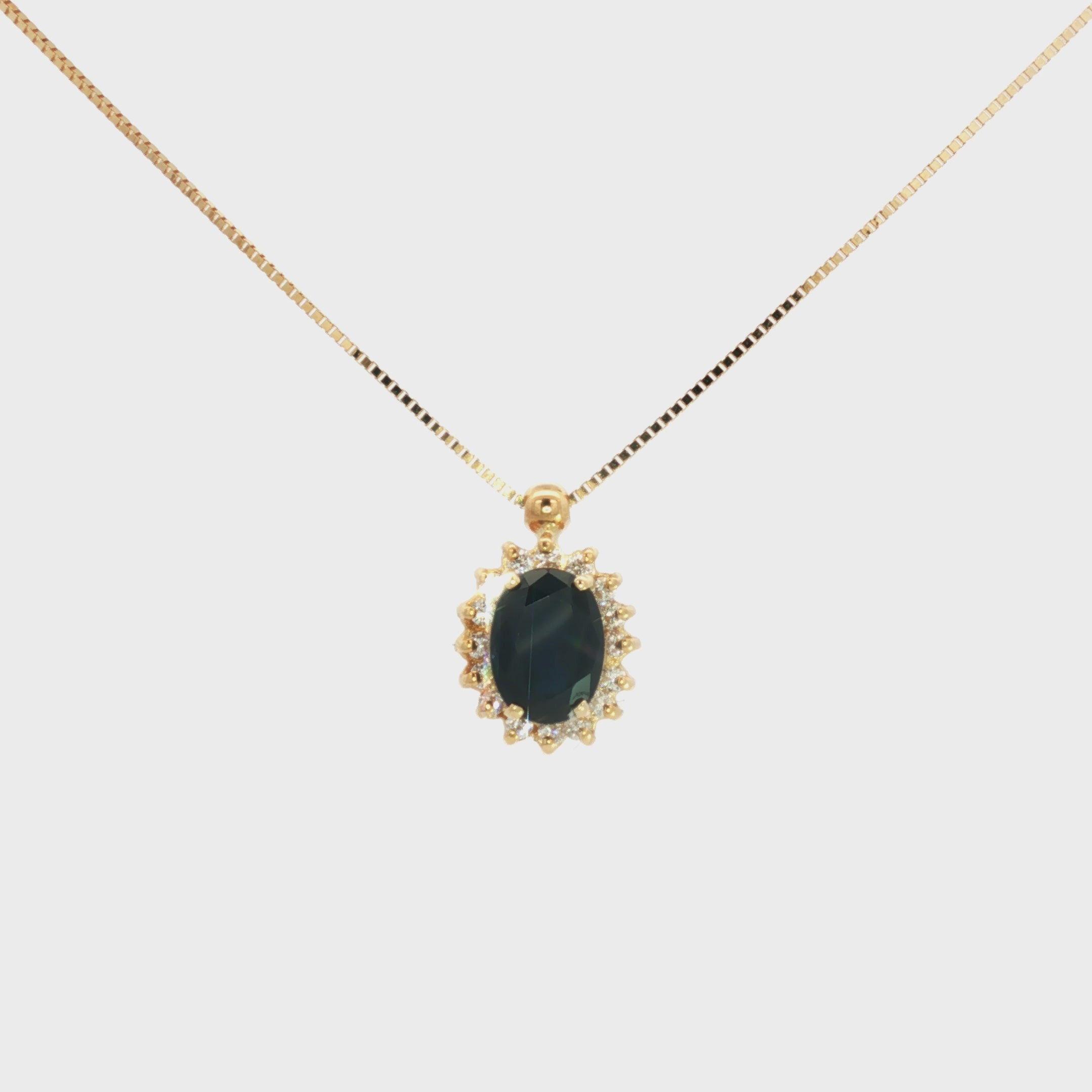 GARGANTILLA FLOR ZAFIRO Y DIAMANTES